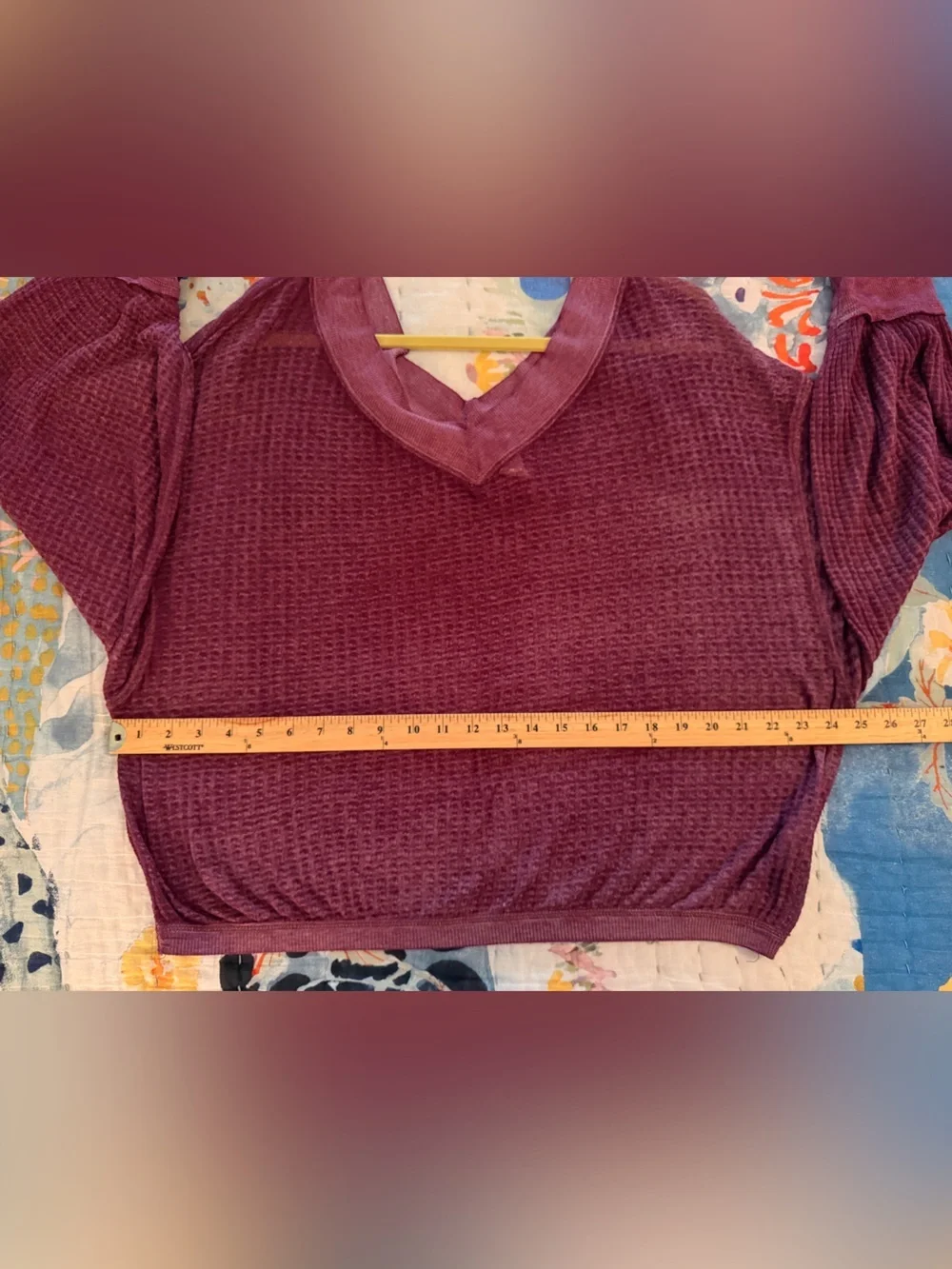 FREE PEOPLE S Maroon Purple South Side Pullover Top